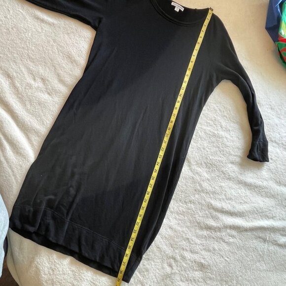 James Perse Raglan Sweatshirt Dress Long Sleeve Size 3 Large Black - Picture 9 of 11